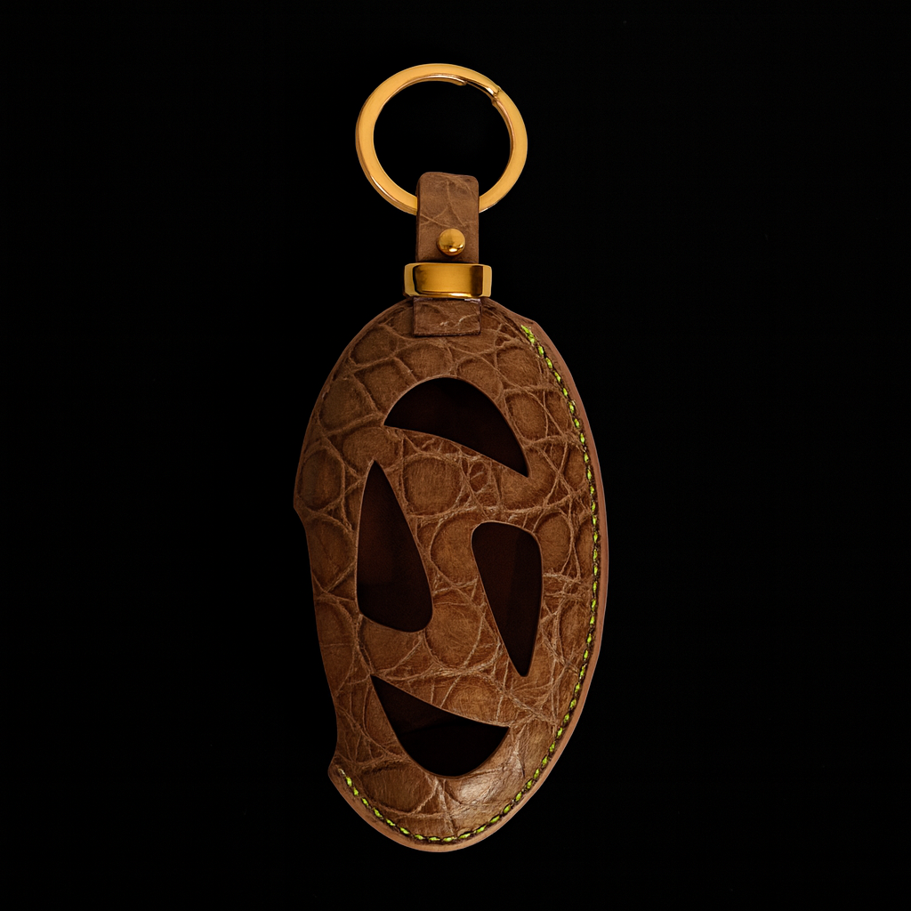 TAN BROWN HANDMADE LEATHER KEY CASE FOR HYUNDAI