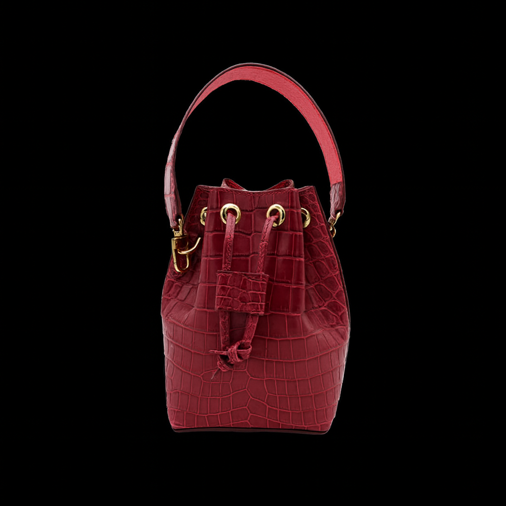 PINK HANDMADE GENUINE CROCODILE BAG
