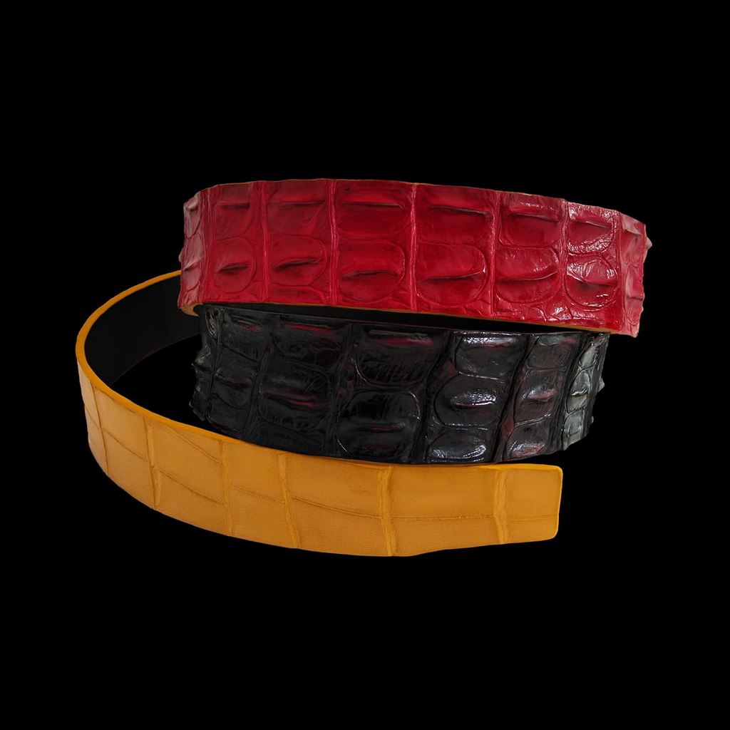 RAINBOW CROCODILE LEATHER BELT