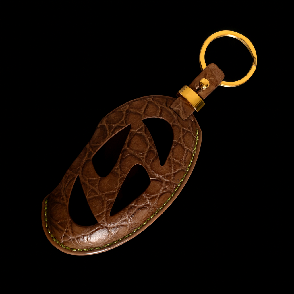 TAN BROWN HANDMADE LEATHER KEY CASE FOR HYUNDAI