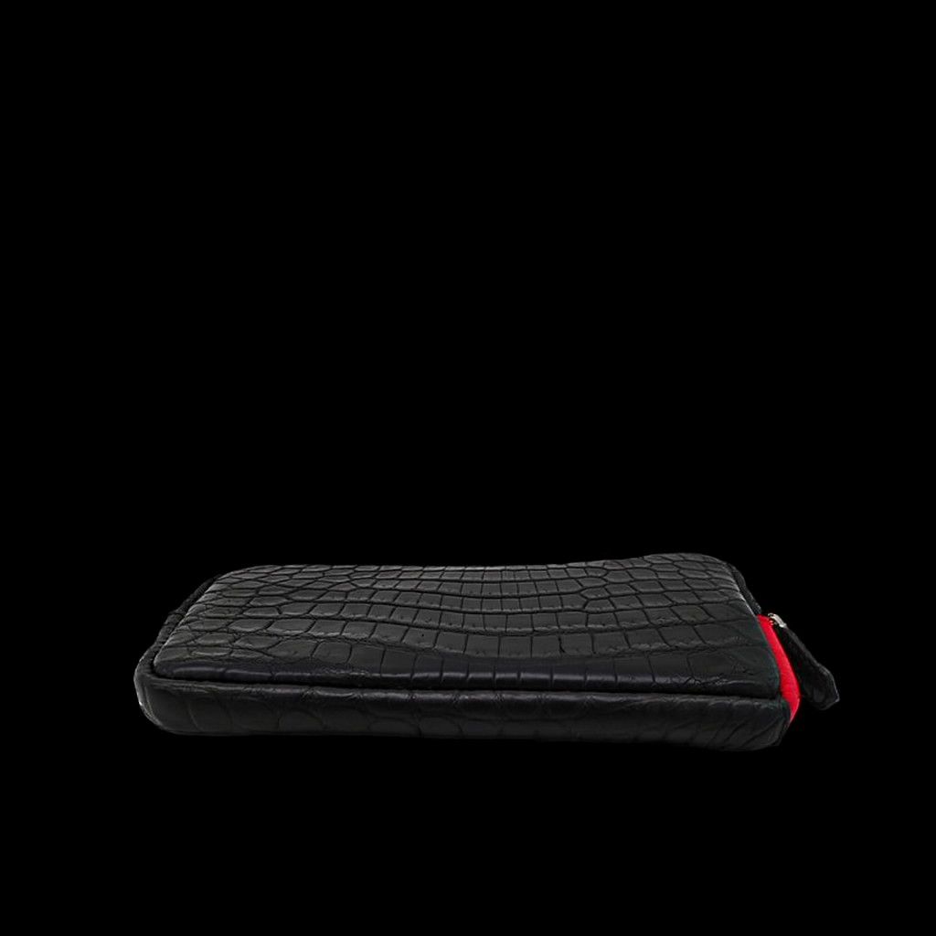 Black Crocodile leather long wallet