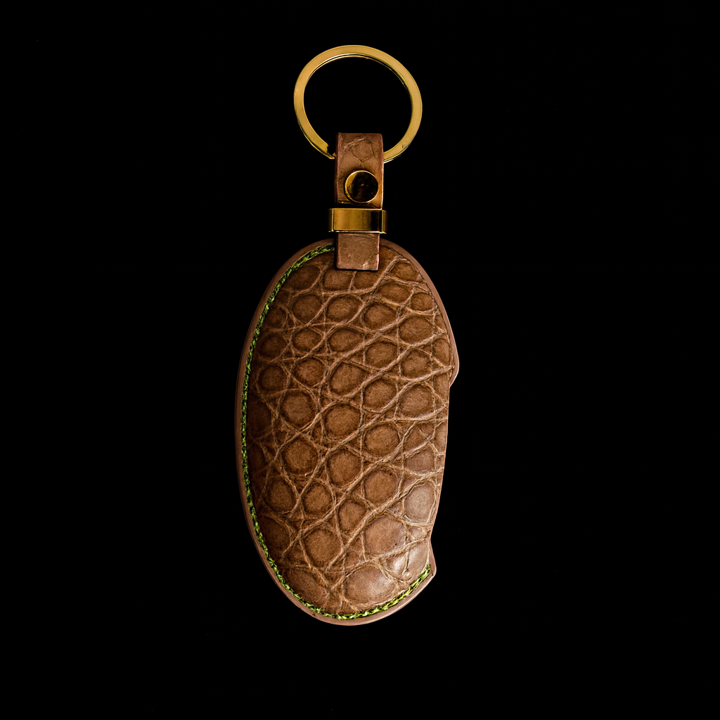 TAN BROWN HANDMADE LEATHER KEY CASE FOR HYUNDAI