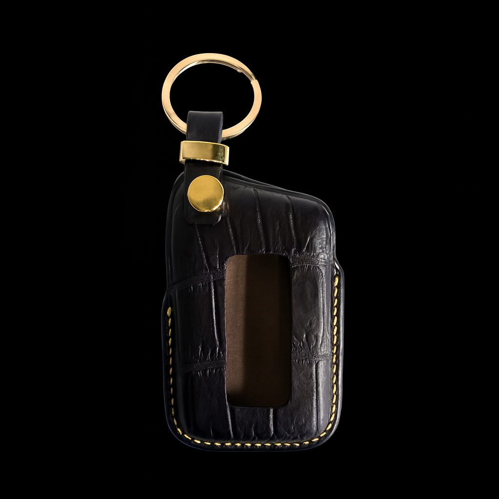 BLACK HANDMADE LEATHER KEY CASE FOR LEXUS