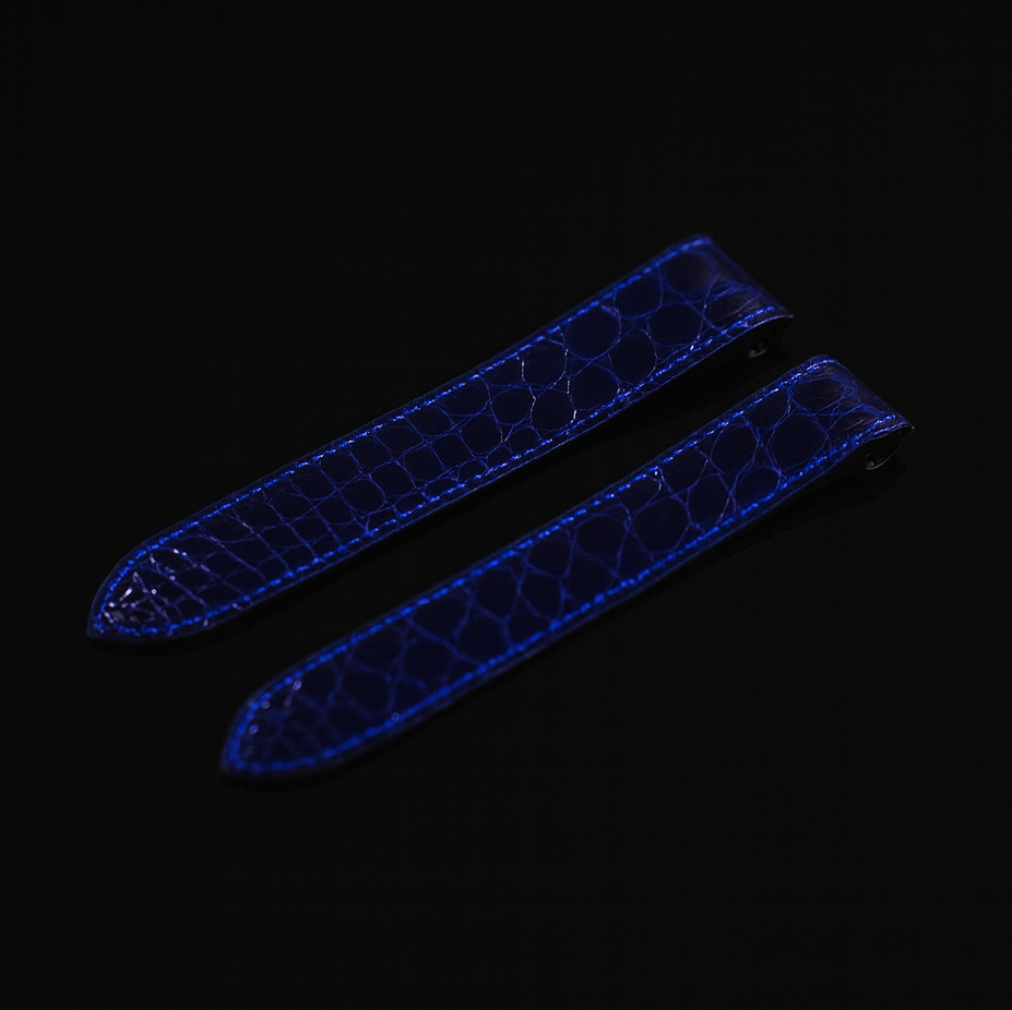 BLUE CROCODILE LEATHER STRAP