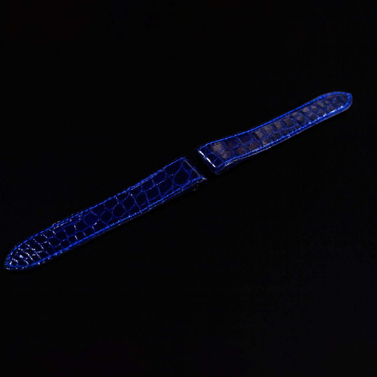 BLUE CROCODILE LEATHER STRAP