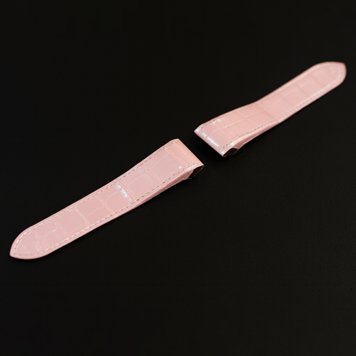 PINK CROCODILE LEATHER STRAP
