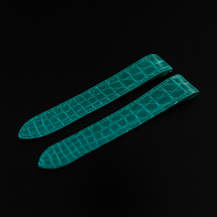 GREEN CROCODILE LEATHER STRAP