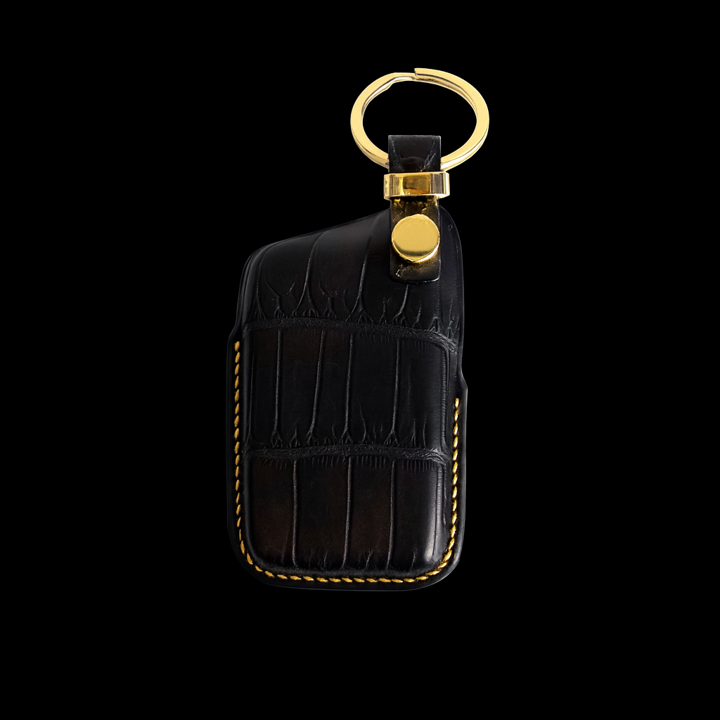 BLACK HANDMADE LEATHER KEY CASE FOR LEXUS