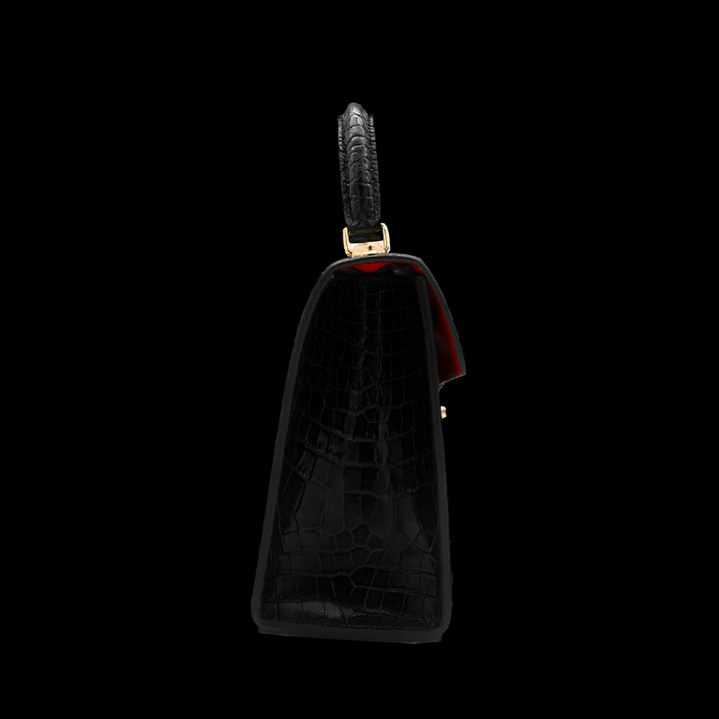 BLACK HANDMADE GENUINE CROCODILE BAG