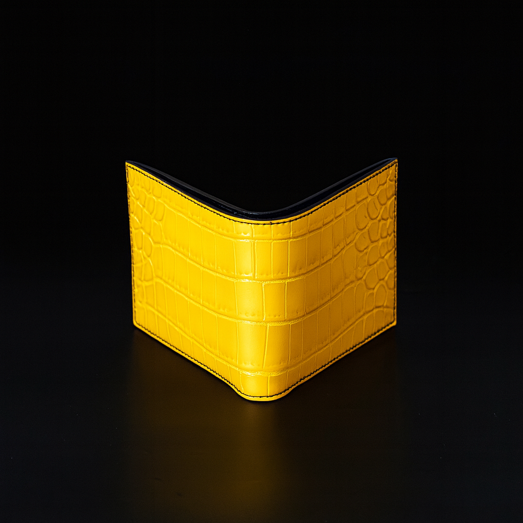Yellow Crocodile leather wallet