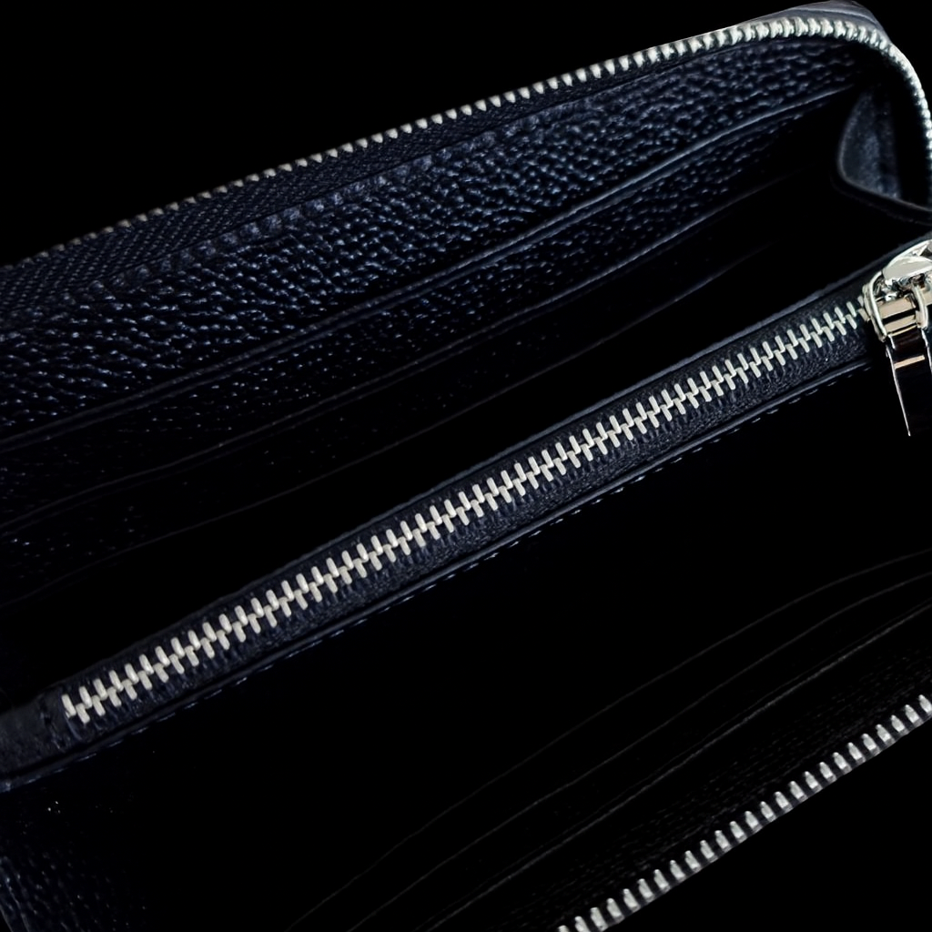 BLACK CROCODILE LEATHER LONG WALLET