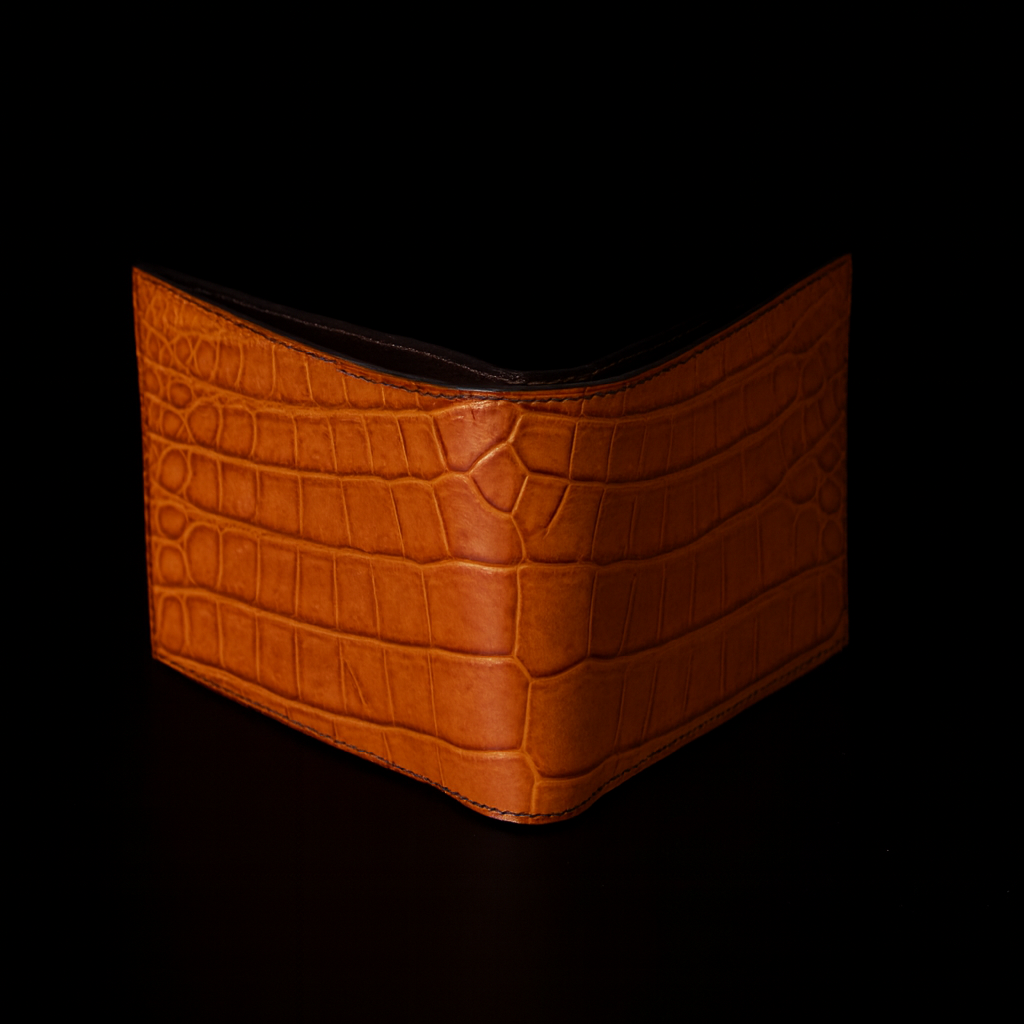 Orange Crocodile leather wallet