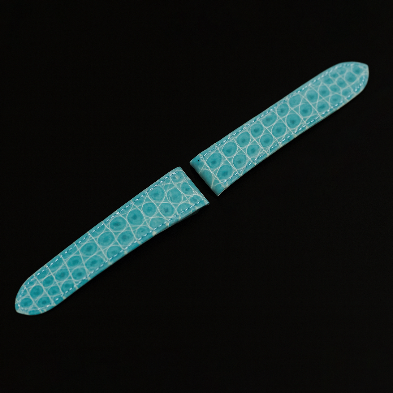 BLUE CROCODILE LEATHER STRAP