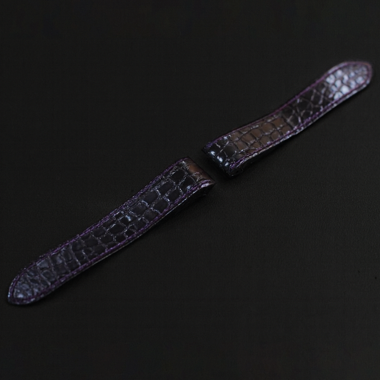 DARK PURPLE CROCODILE LEATHER STRAP