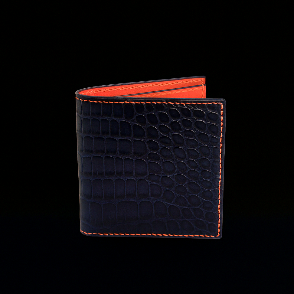 BLUE CROCODILE LEATHER WALLET