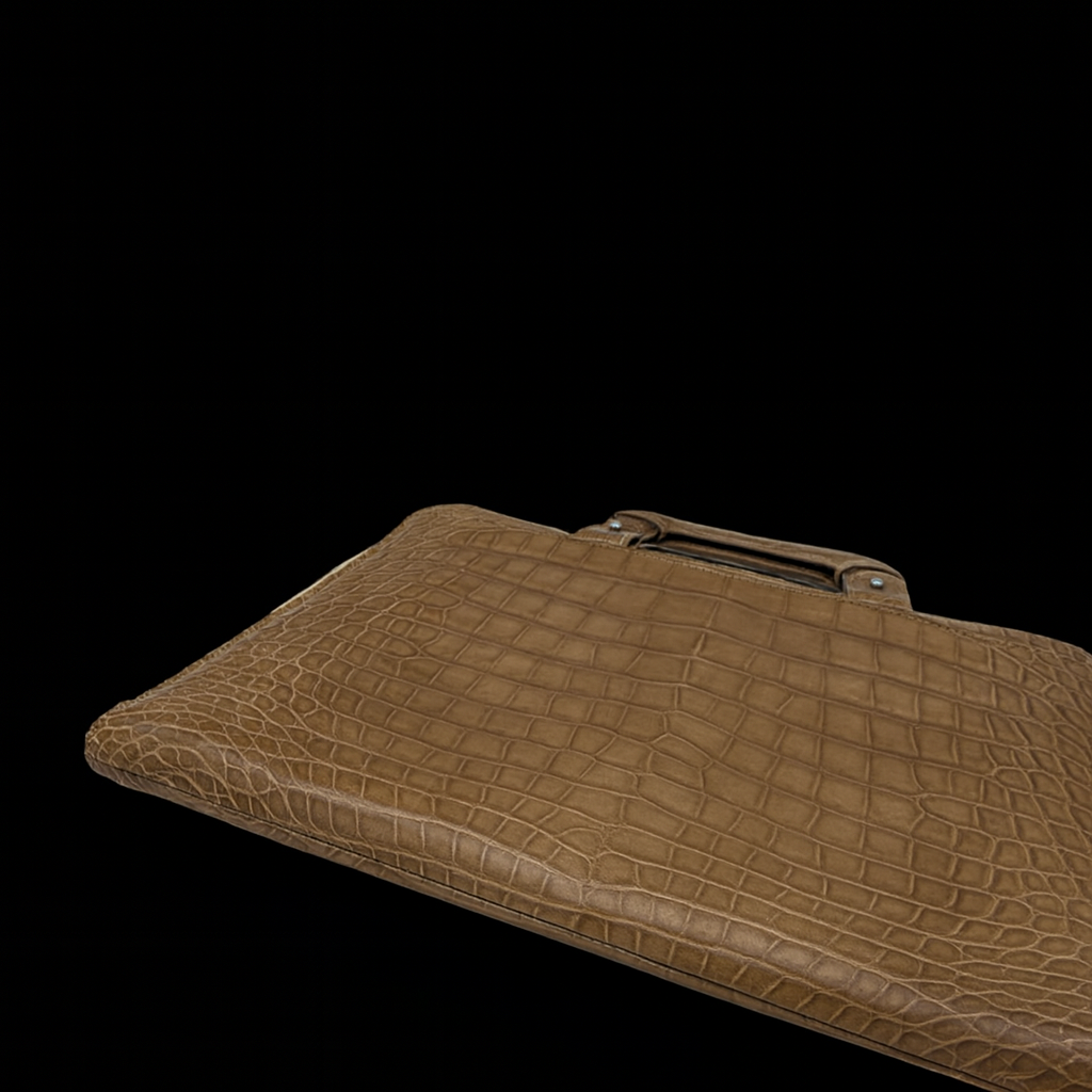 BROWN HANDMADE GENUINE CROCODILE BAG