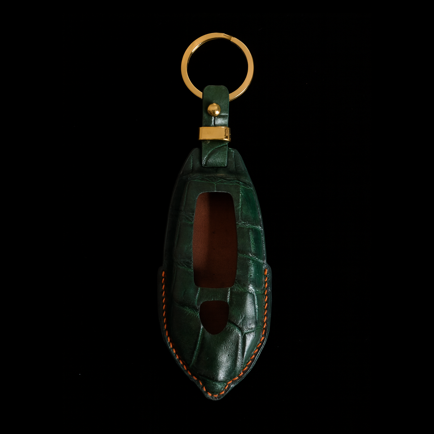 GREEN HANDMADE LEATHER KEY CASE FOR LAMBORGHINI