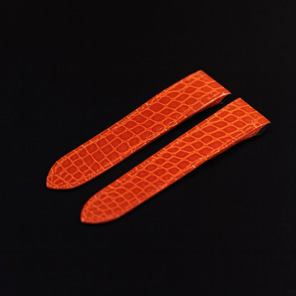 ORANGE CROCODILE LEATHER STRAP