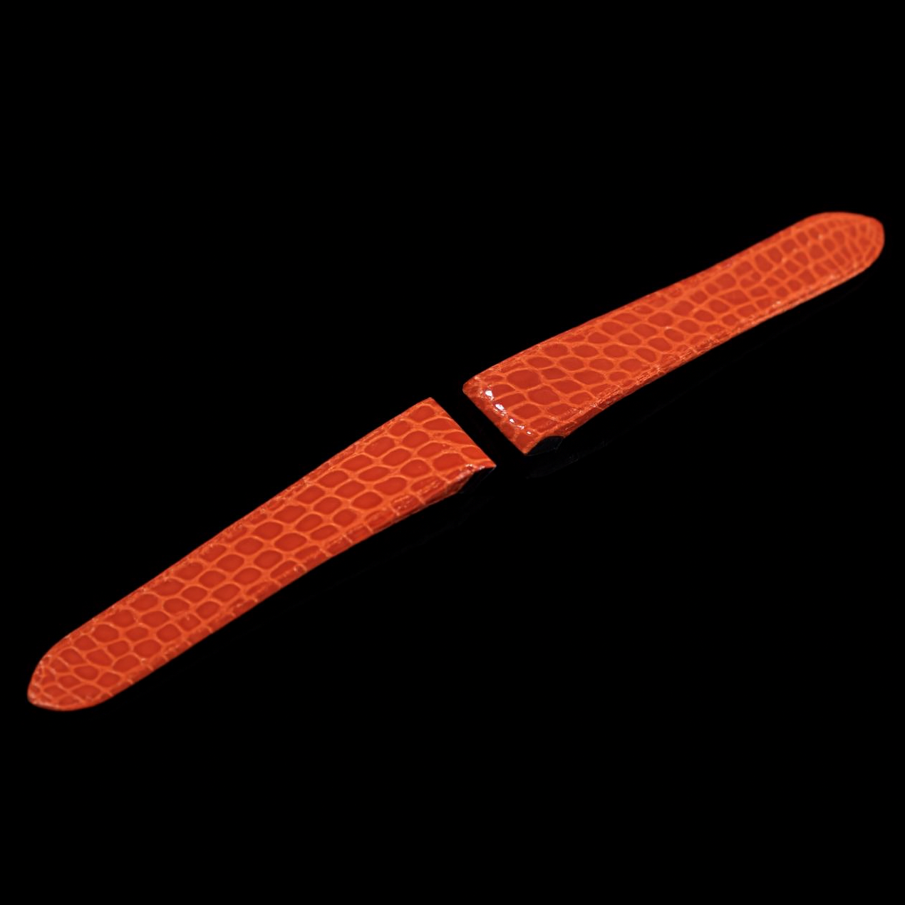 ORANGE CROCODILE LEATHER STRAP
