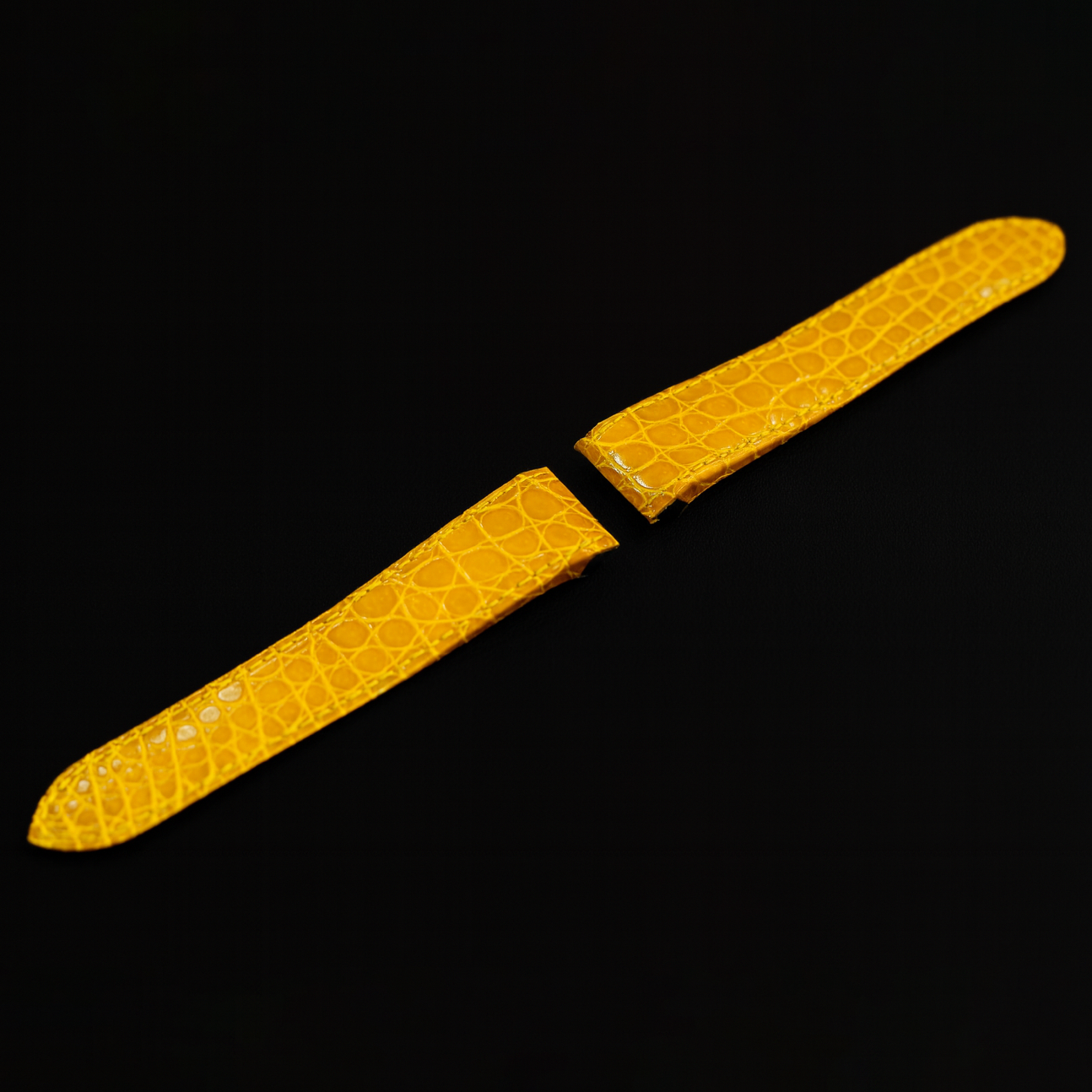 YELLOW CROCODILE LEATHER STRAP