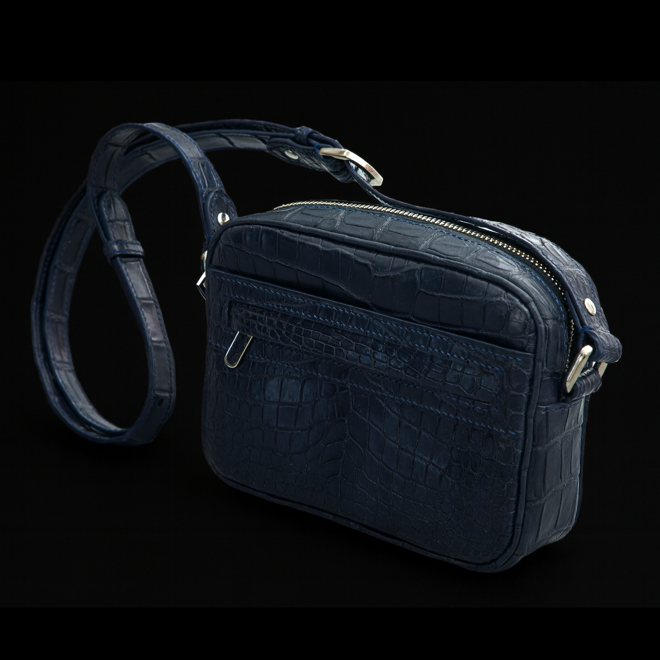 BLUE HANDMADE GENUINE CROCODILE BAG