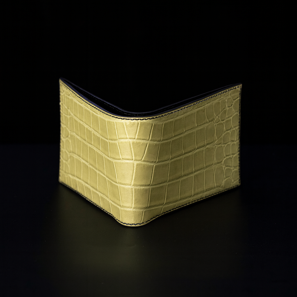 Green Crocodile leather wallet