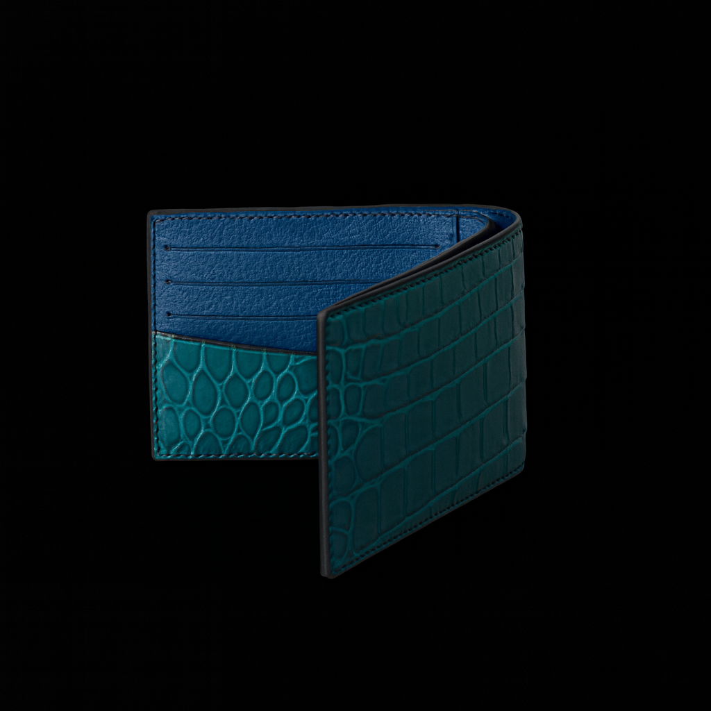 Green Crocodile leather wallet