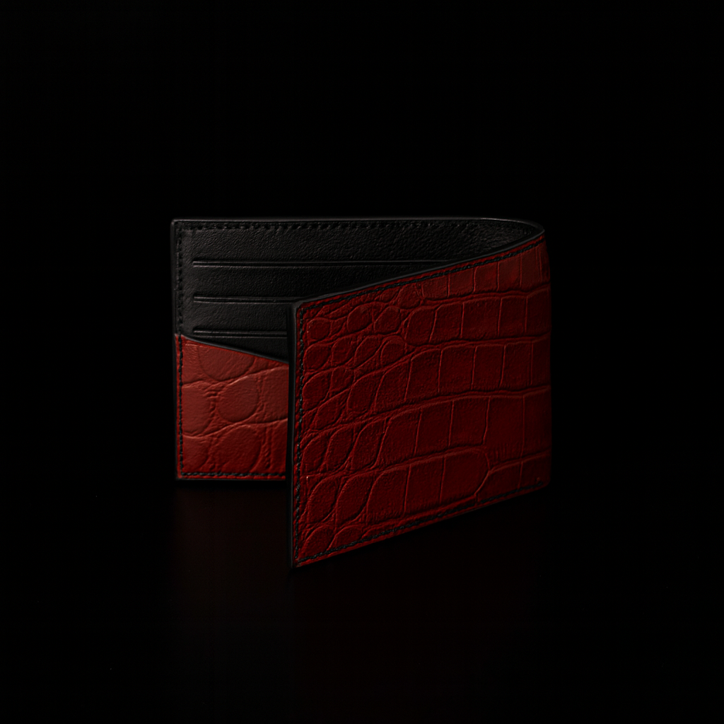 Red Crocodile leather wallet
