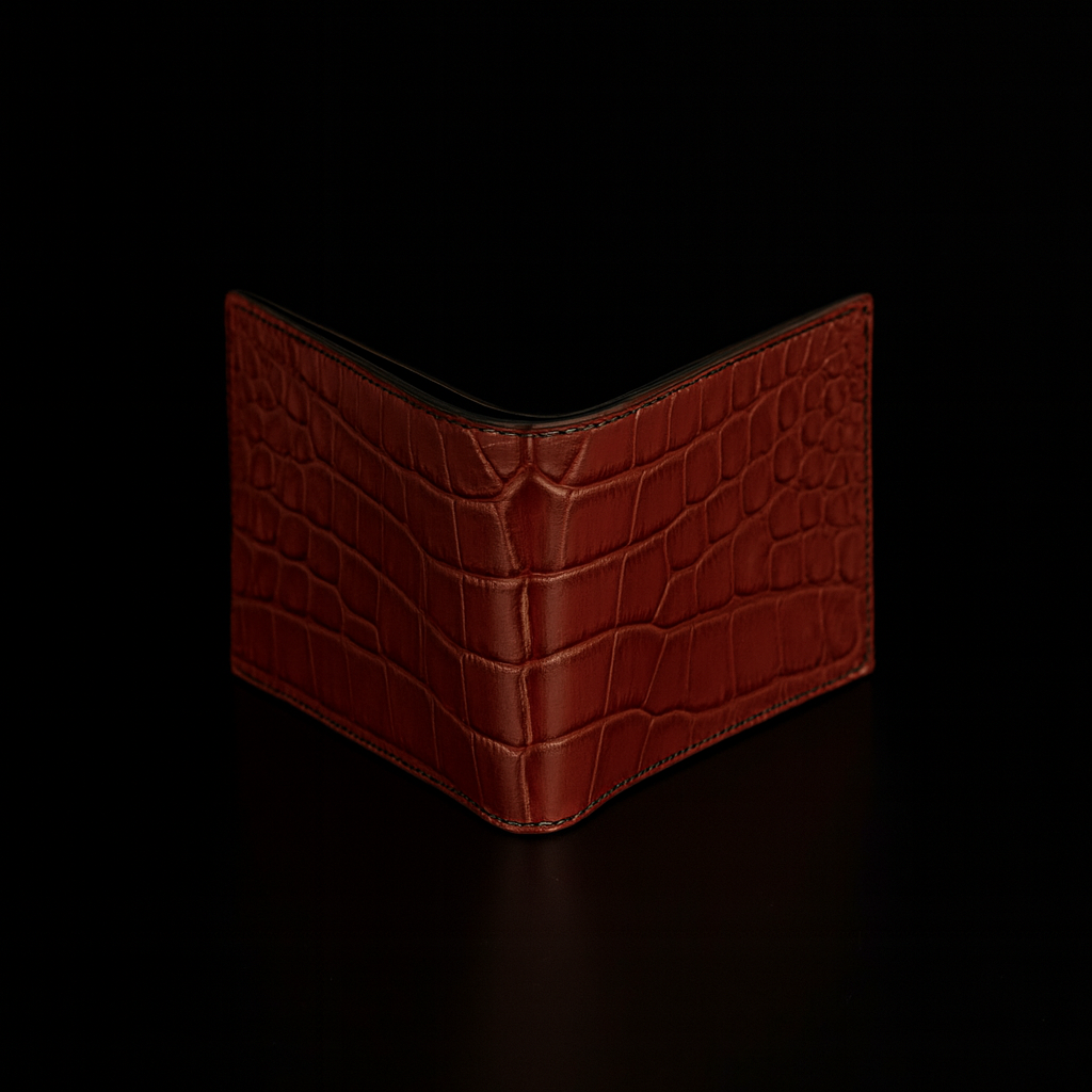 Red Crocodile leather wallet