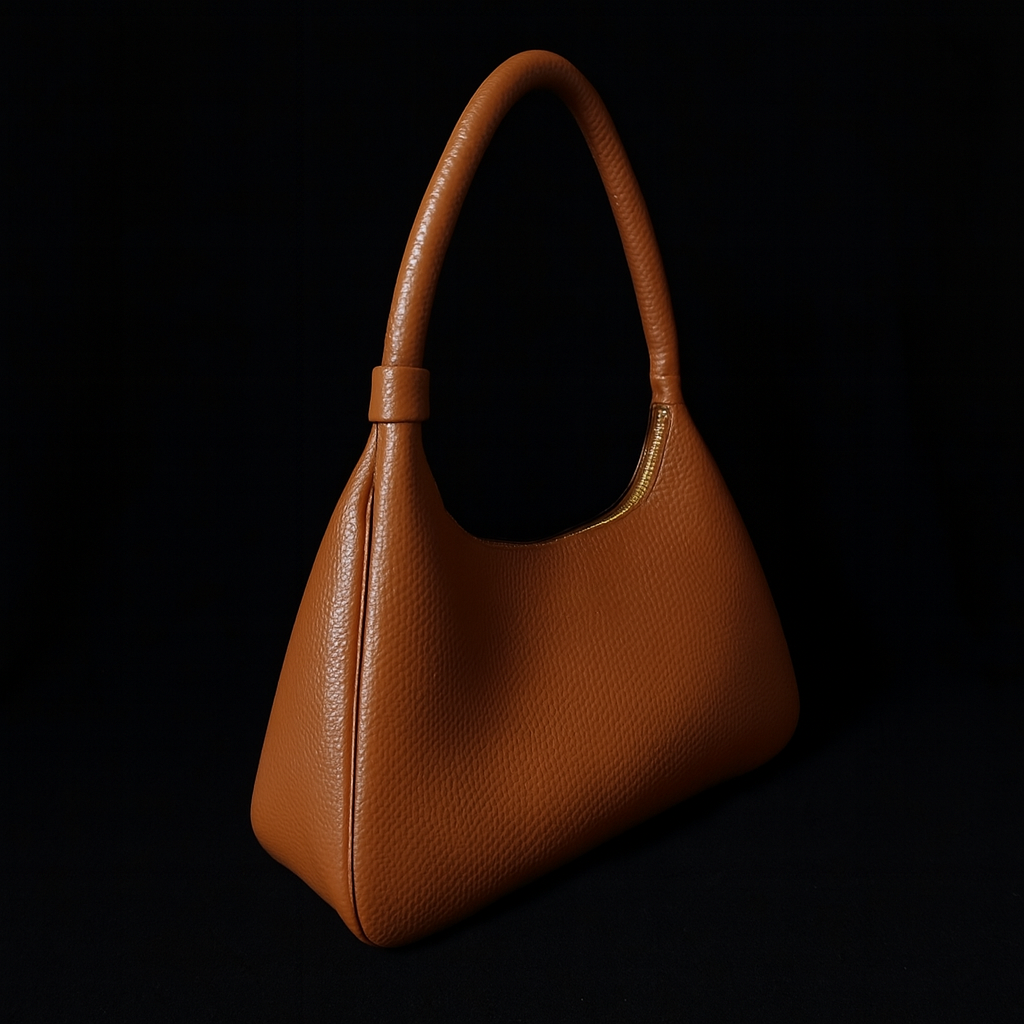 BROWN CALF LEATHER HANDBAG