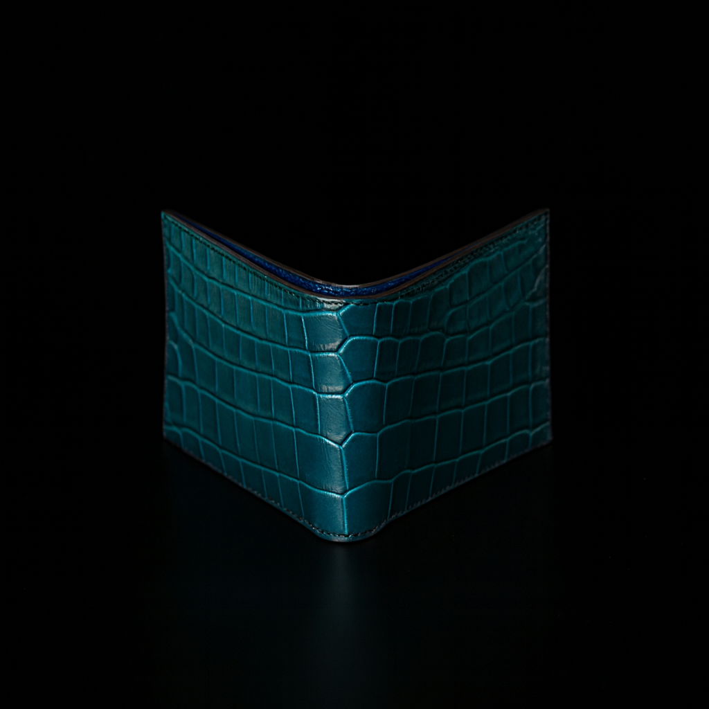 Green Crocodile leather wallet