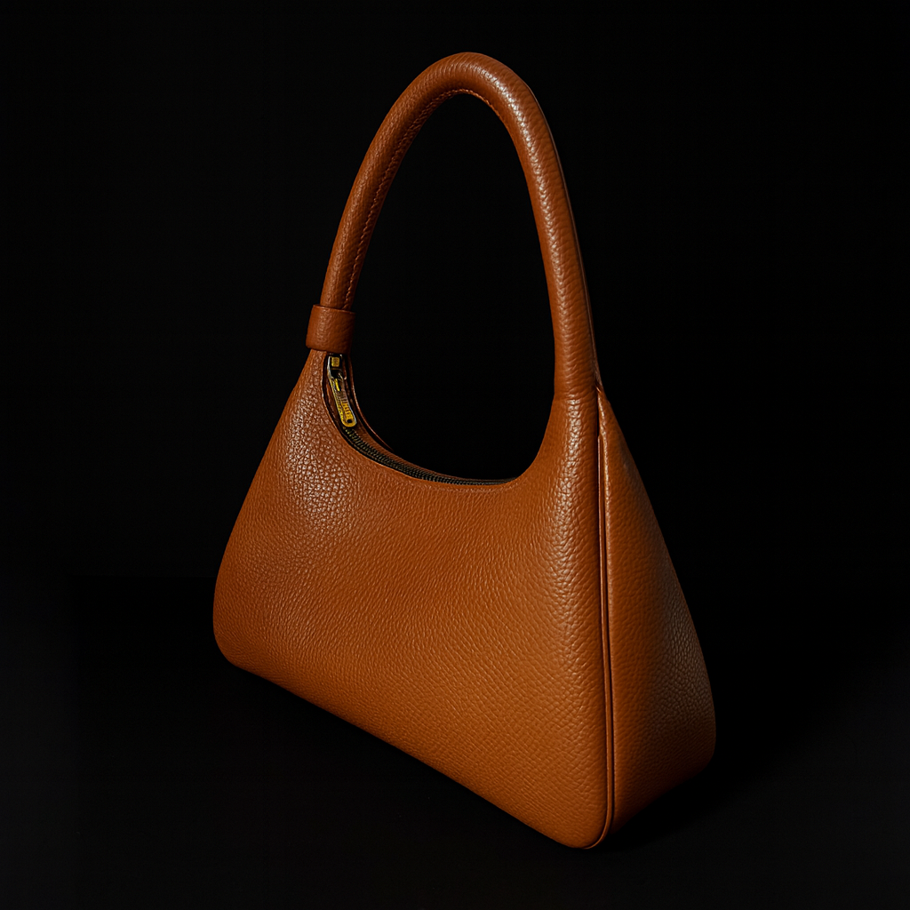 BROWN CALF LEATHER HANDBAG