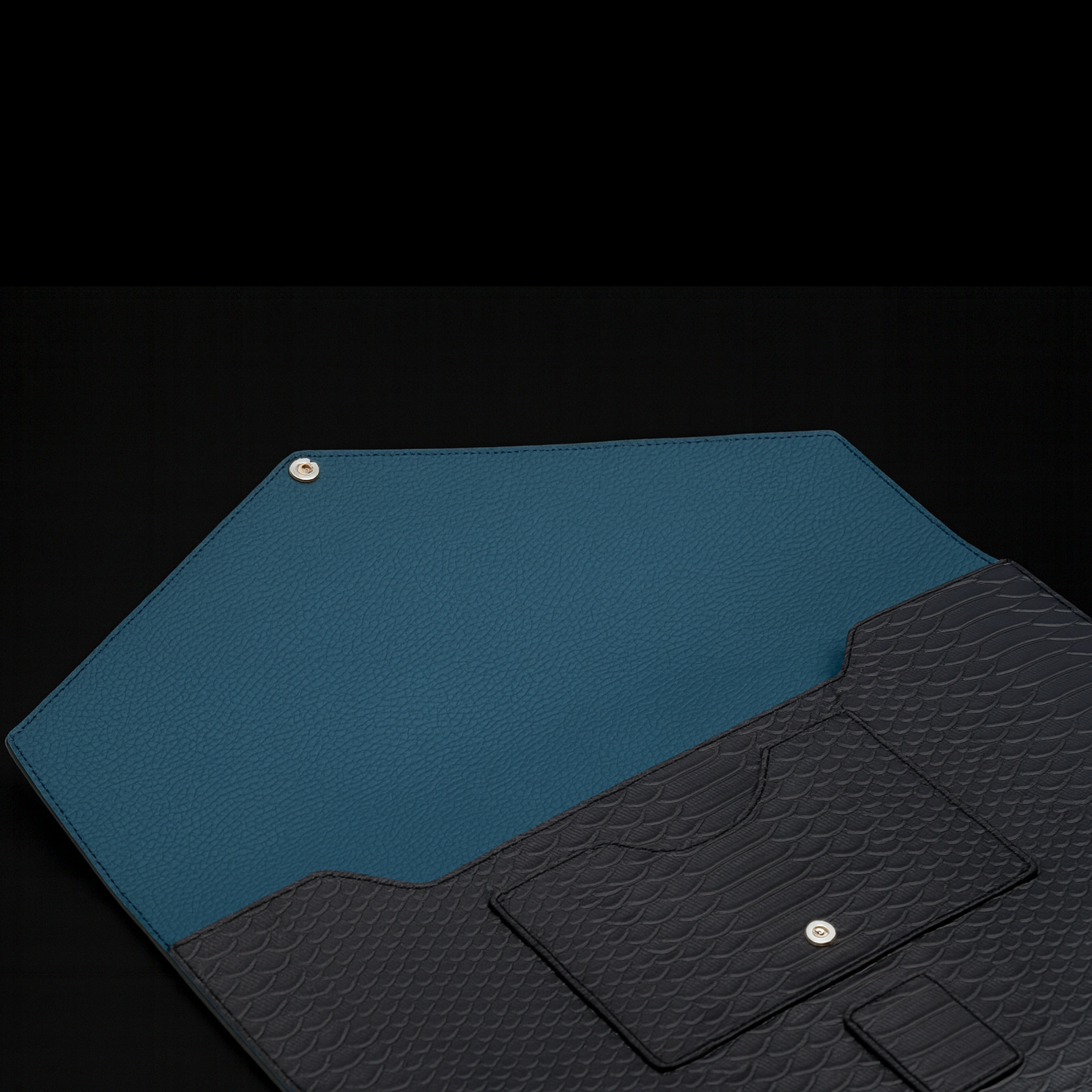 BLACK HANDMADE GENUINE CALF LAPTOP SLEEVE