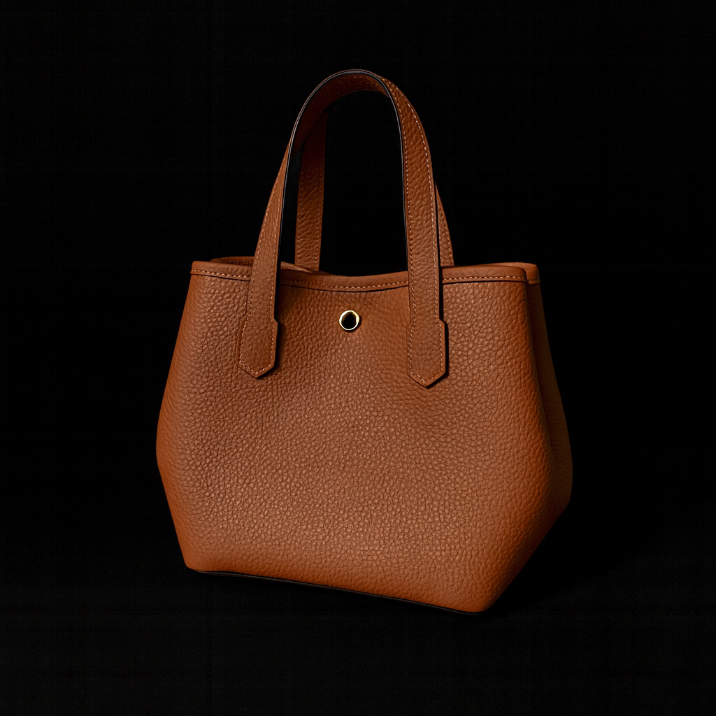 BROWN CALF LEATHER HANDBAG