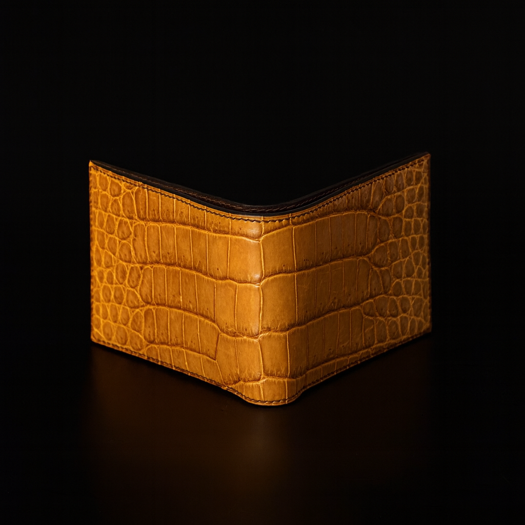 Orange Crocodile leather wallet