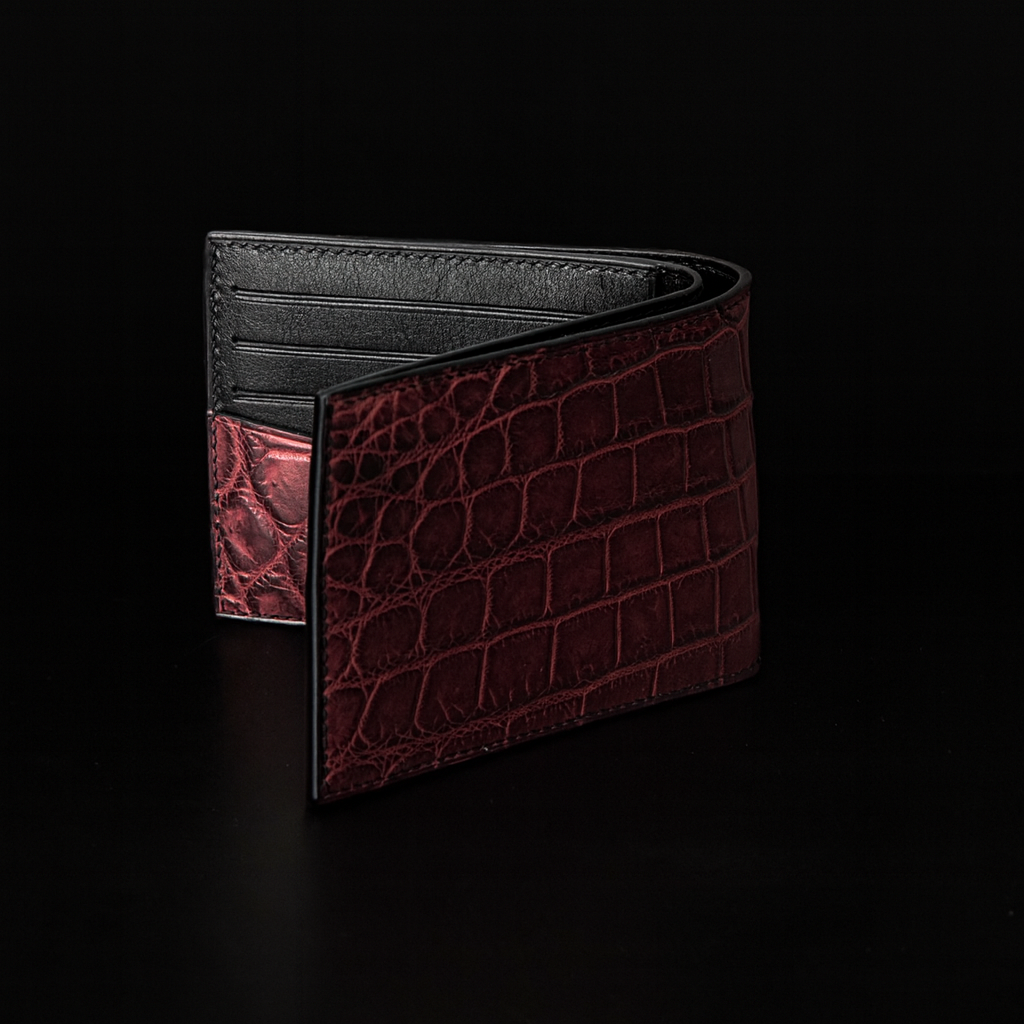 Red Crocodile leather wallet