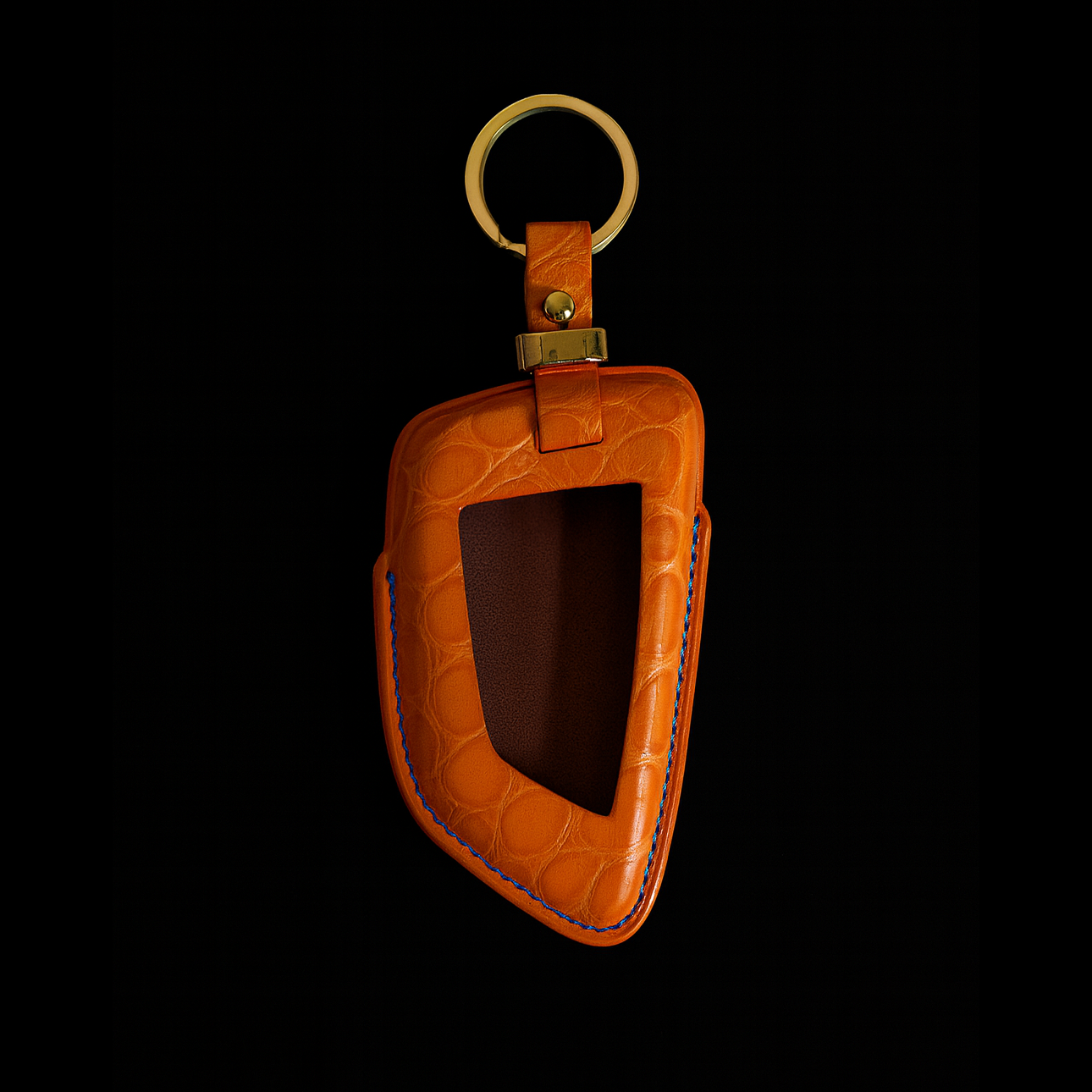ORANGE HANDMADE LEATHER KEY CASE FOR BMW