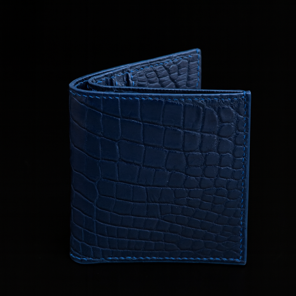 BLUE CROCODILE LEATHER WALLET
