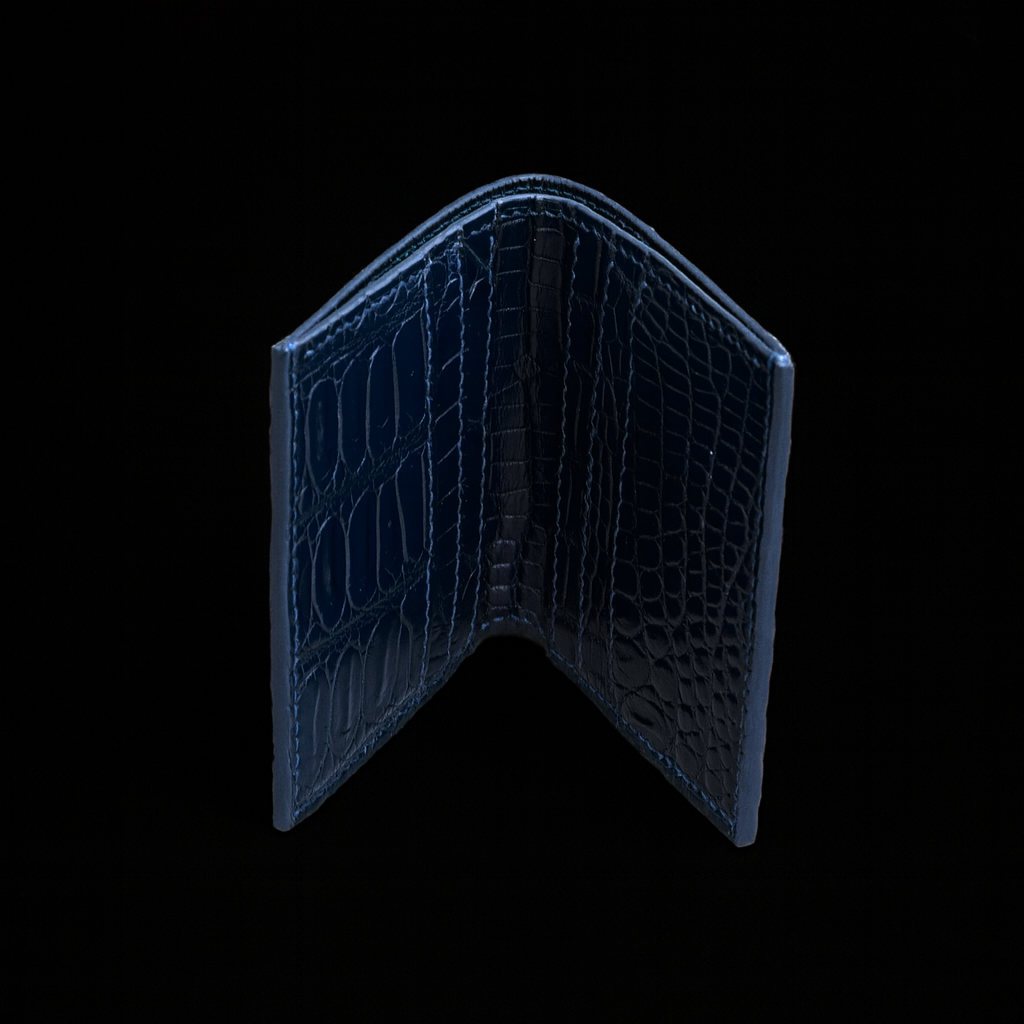 BLUE CROCODILE LEATHER WALLET