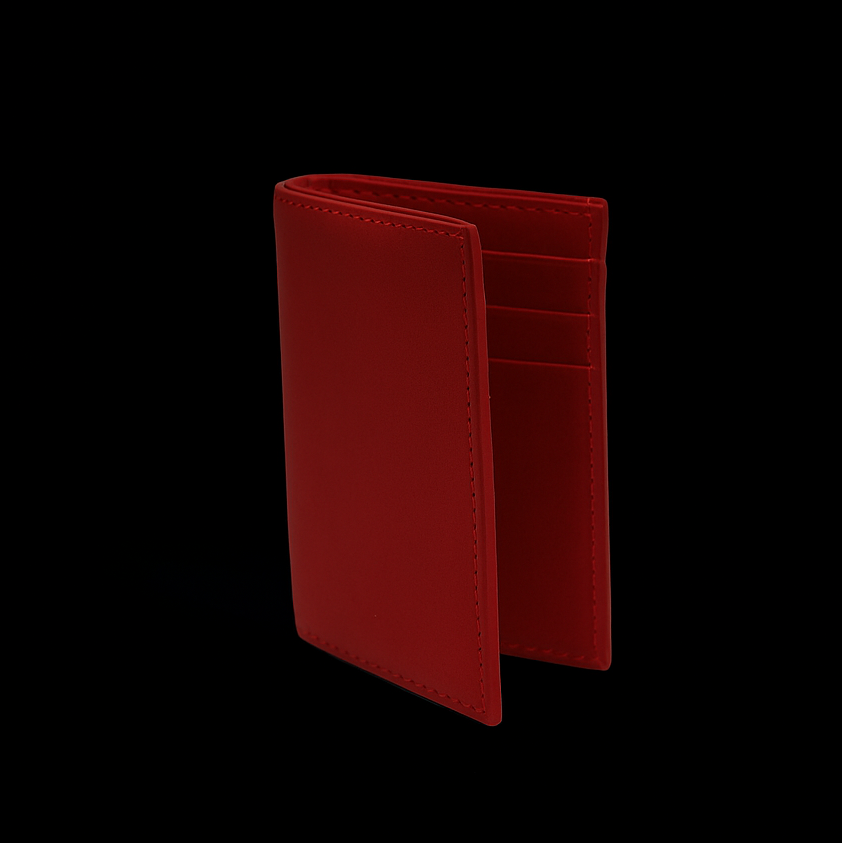 RED CALF LEATHER CARD HOLDER