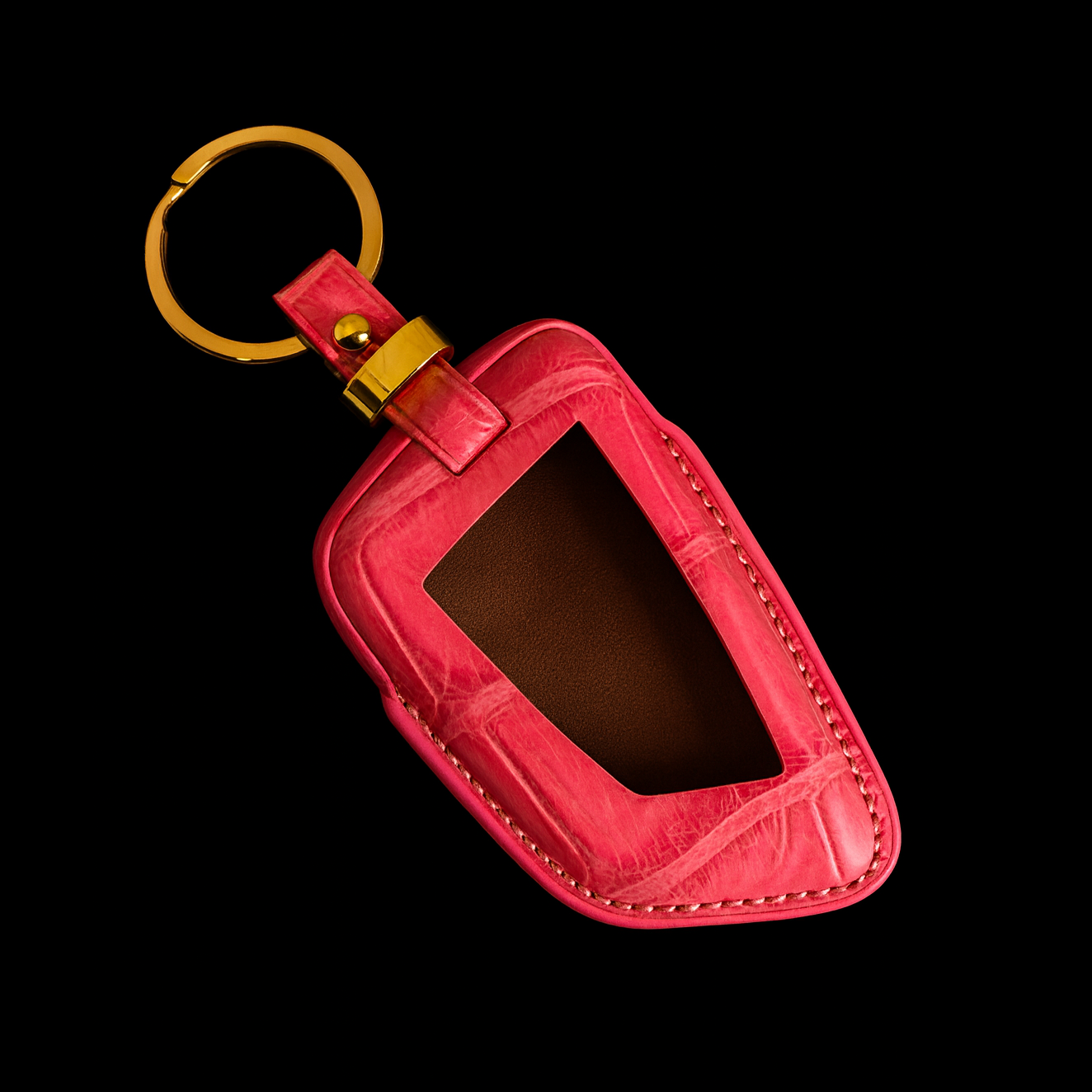 PINK HANDMADE LEATHER KEY CASE FOR BMW