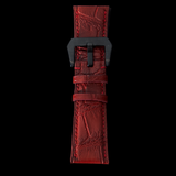 RED CROCODILE BELLY LEATHER STRAP
