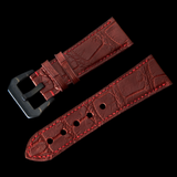 RED CROCODILE BELLY LEATHER STRAP