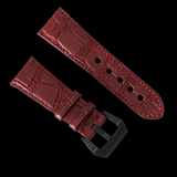 RED CROCODILE BELLY LEATHER STRAP