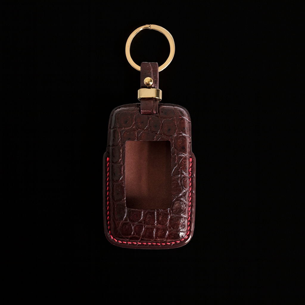 BROWN HANDMADE LEATHER KEY CASE FOR LAND ROVER