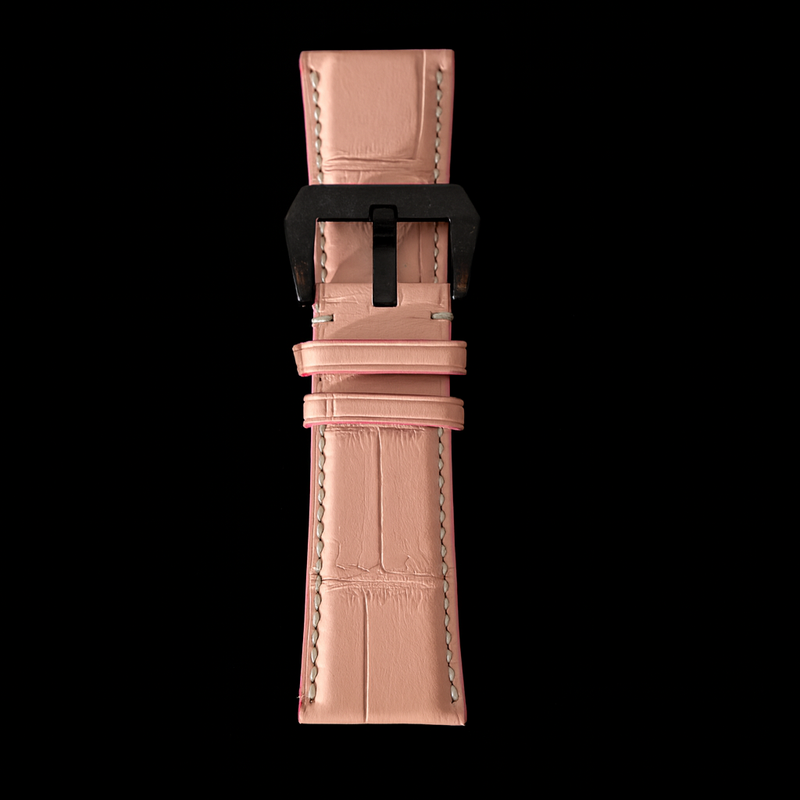 PINK CROCODILE BELLY LEATHER STRAP
