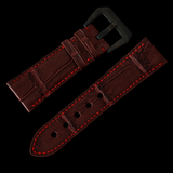 RED CROCODILE BELLY LEATHER STRAP