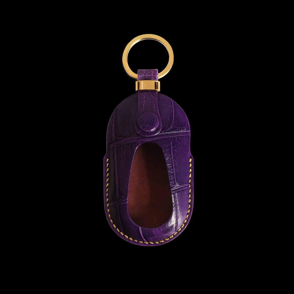 PURPLE HANDMADE LEATHER KEY CASE FOR MERCEDES