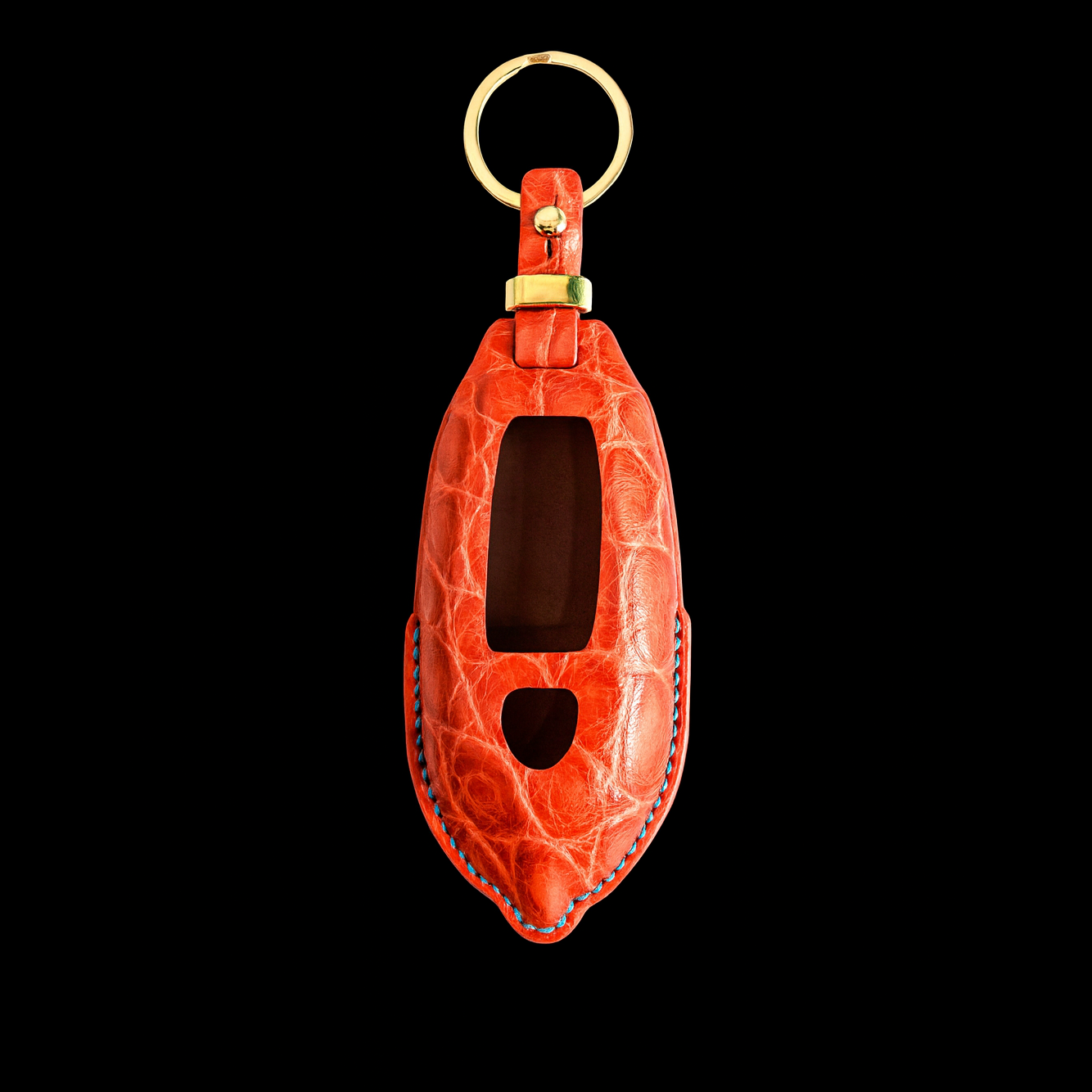 ORANGE HANDMADE LEATHER KEY CASE FOR LAMBORGHINI