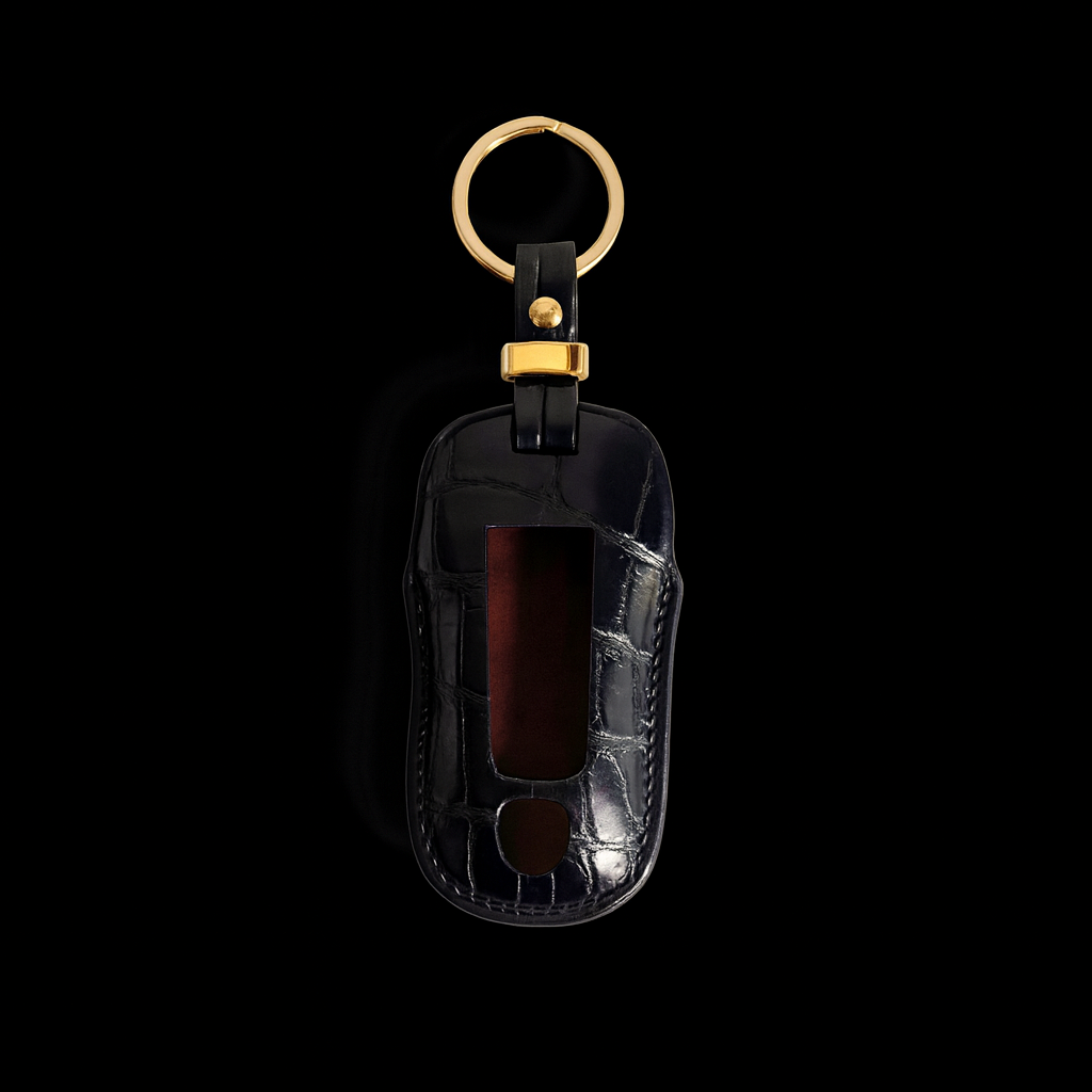 BLACK HANDMADE LEATHER KEY CASE FOR PORCHES